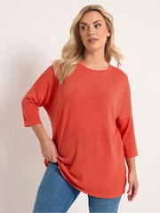 Yours Curve Orange Drop Sleeve Tunic Top - Image 1 of 5