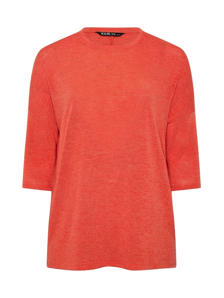 Yours Curve Orange Drop Sleeve Tunic Top - Image 5 of 5