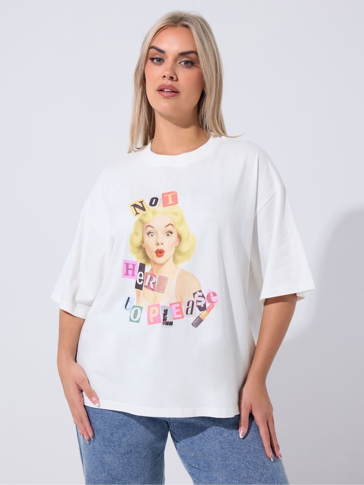 Yours Curve Limited Not Here To Please T-Shirt - صورة 1 من 5