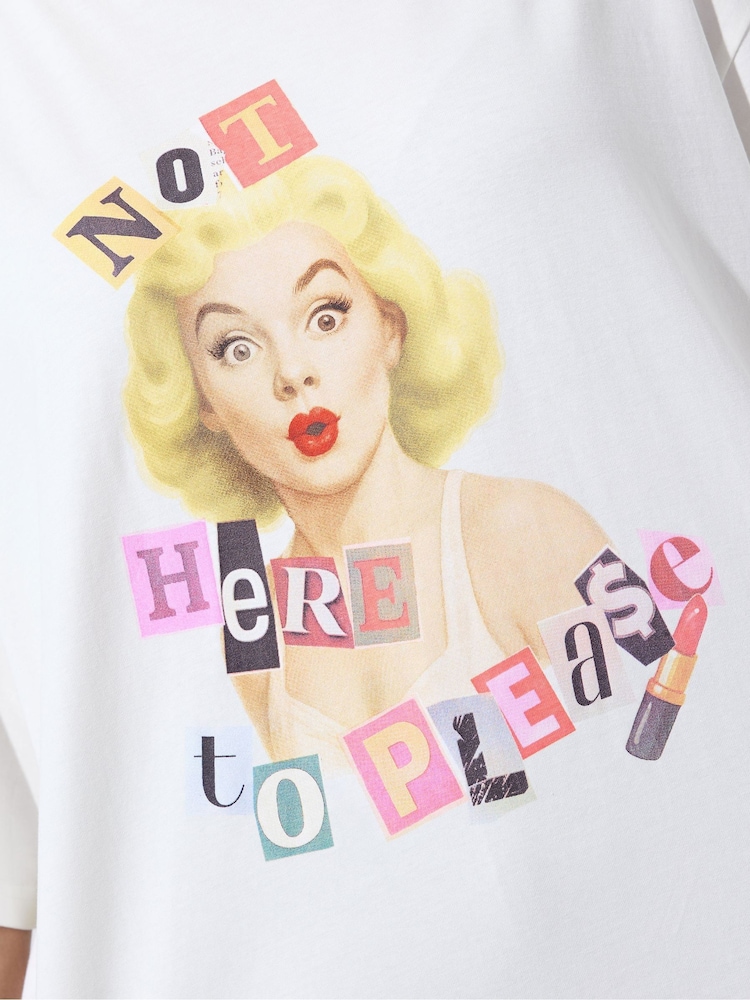 Yours Curve Limited Not Here To Please T-Shirt - صورة 5 من 5