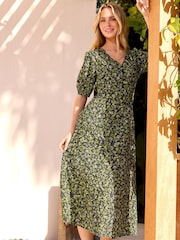 M&Co Ditsy Puff Sleeve Dress - صورة 1 من 2