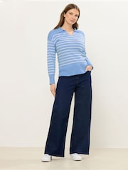 M&Co Blue Stripe Knitted Polo Shirt - Image 2 of 4