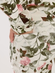 PixieGirl Petite White Floral Print Denim Jacket - Image 4 of 5