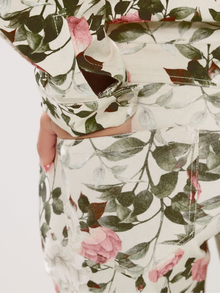 white floral dress with denim jacket Floral Dress Denim Jacket