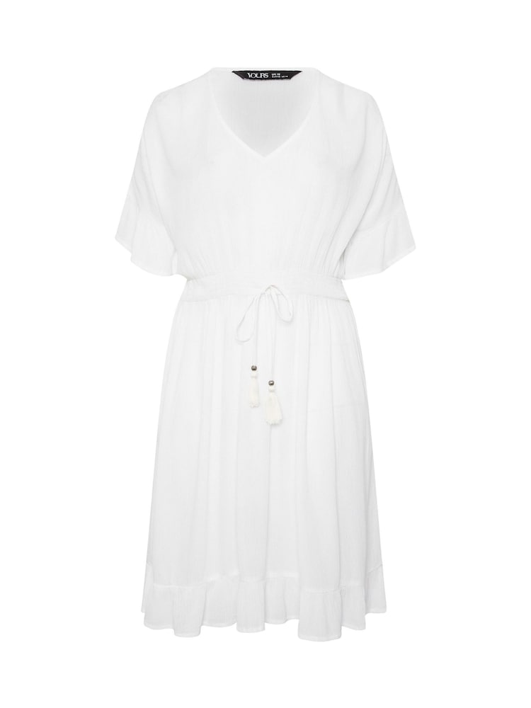 Yours Curve White Mini Crinkle Beach Coverup - Image 5 of 5