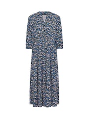 M&Co Blue Petite Ditsy Tiered Dress - Image 2 of 2
