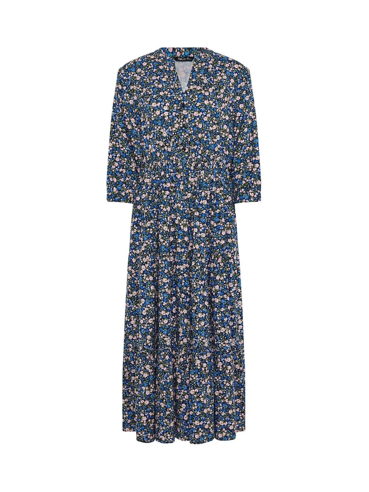 M&Co Blue Petite Ditsy Tiered Dress - Image 2 of 2