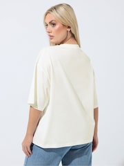 Yours Curve White Limited Summer Days Puff Ditsy T-Shirt - Image 3 of 4