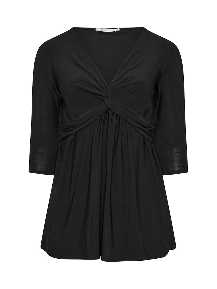 Yours Curve Black London Knot Front Tunics - Image 5 of 5