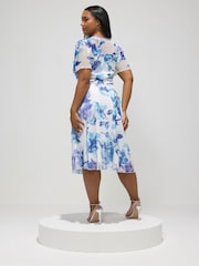 Yours Curve London Blurred Floral Mesh Square Neck Dress - Bilde 3 av 5