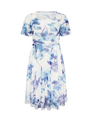 Yours Curve London Blurred Floral Mesh Square Neck Dress - Bilde 5 av 5