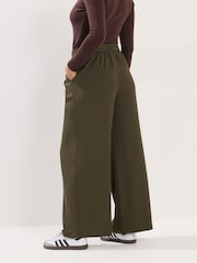 PixieGirl Petite Green Self Belt Buckle Wide Leg Trousers - Image 3 of 5