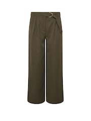 PixieGirl Petite Green Self Belt Buckle Wide Leg Trousers - Image 5 of 5
