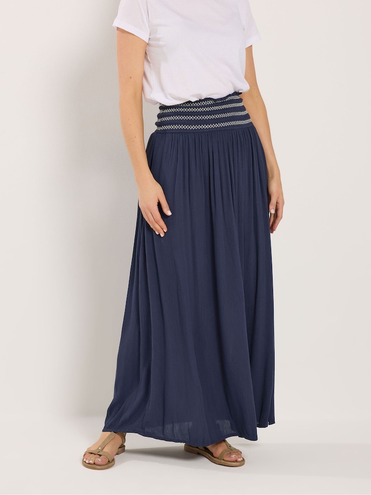 Long Tall Sally Blue Embellished Waist Maxi Skirt - Image 2 of 5 Long Tall Sally Blue Embellished Waist Maxi Skirt - Image 2 of 5