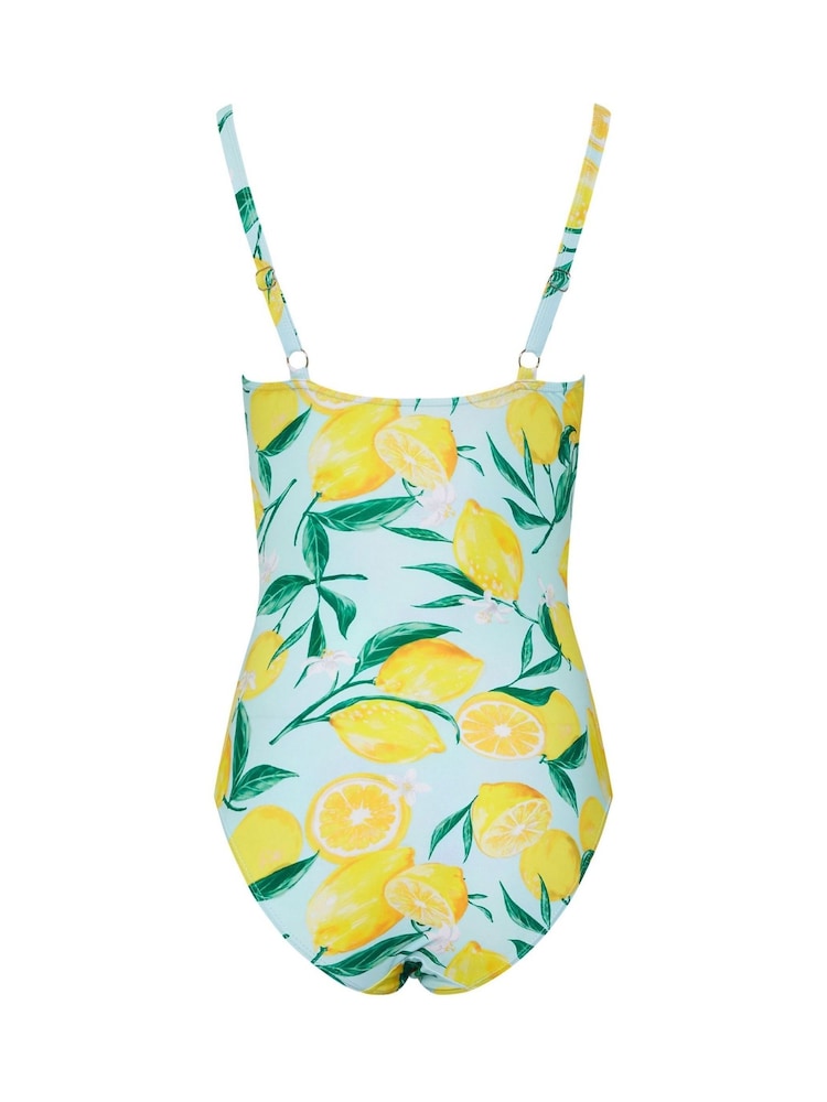 Long Tall Sally Blue Lemon Print Swimsuit - Image 5 of 5