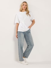 Alb - Long Tall Sally Twist Front T-Shirt - Imaginea 2 din 5