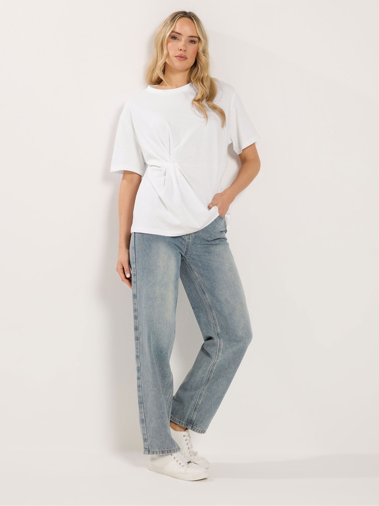 Alb - Long Tall Sally Twist Front T-Shirt - Imaginea 2 din 5