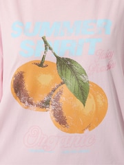 Yours Curve Orange Limited Summer Spirit Distressed T-Shirt - Image 5 of 6