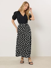 M&Co Spot Printed Midi Skirt - Image 2 of 5