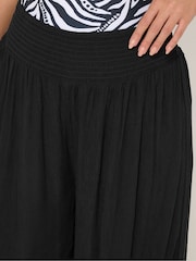 Yours Curve Black Tulip Beach Trousers - Image 4 of 6