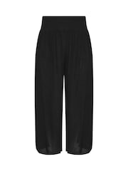 Yours Curve Black Tulip Beach Trousers - Image 6 of 6