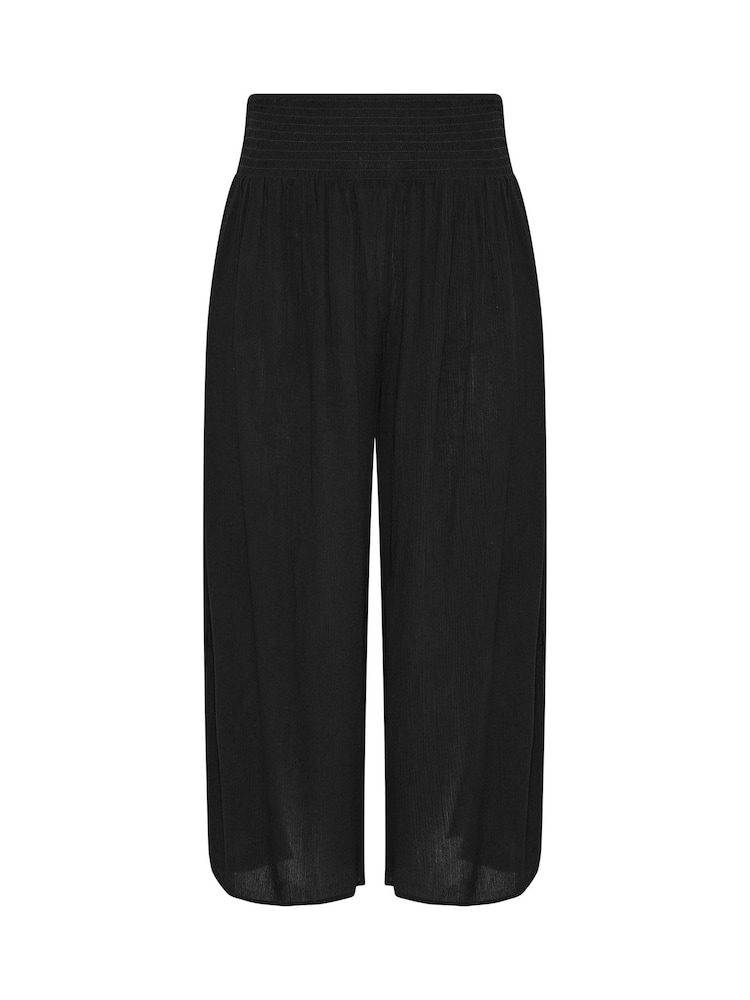 Yours Curve Black Tulip Beach Trousers - Image 6 of 6