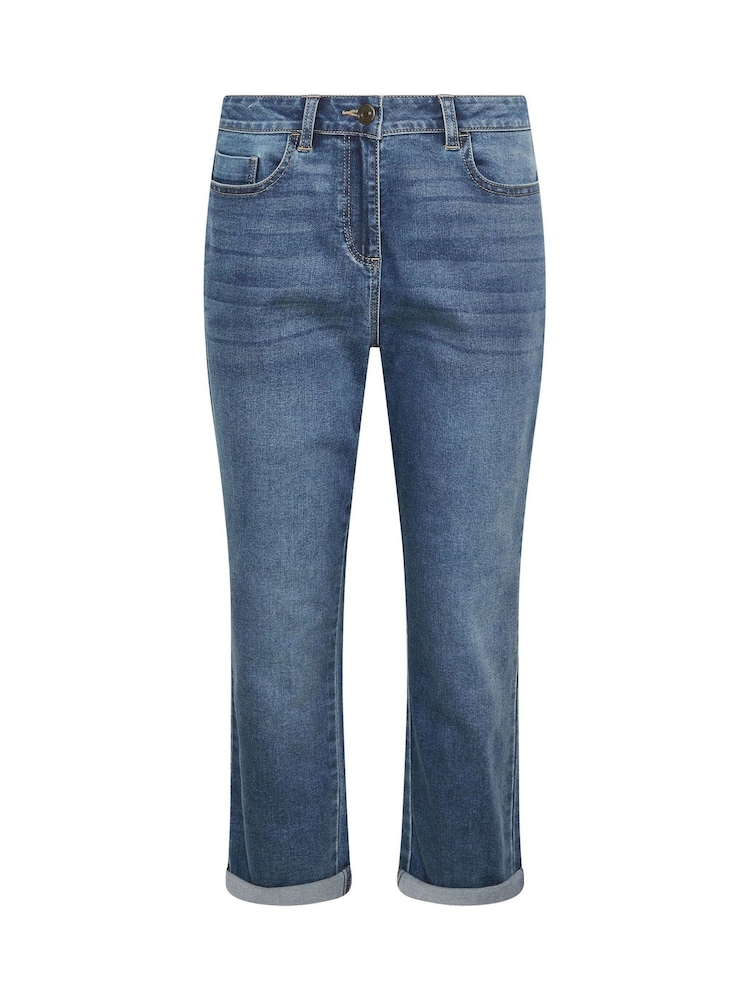 M&Co Blue Petite Petite Midwash Boyfriend Jeans - Image 5 of 5