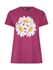 Yours Curve Pink Placement Core T-Shirt - Image 5 of 5