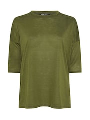 Yours Curve Green Drop Sleeve Tunic Top - Image 5 of 5