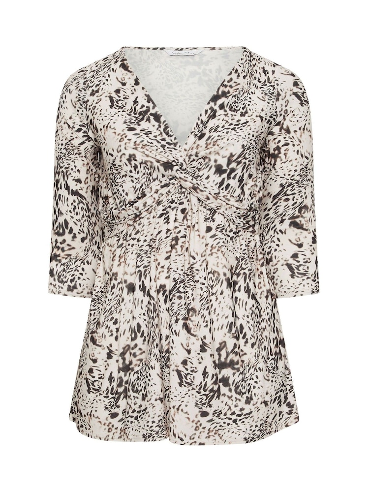 Yours Curve Cream London Knot Front Tunics - Image 5 of 5