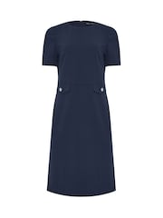 M&Co Blue Scuba Button Workwear Dress - Image 2 of 2