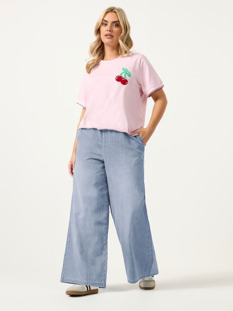 Yours Curve Pull On Wide Leg Jeans - Imaginea 2 din 5