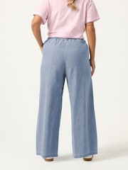 Yours Curve Pull On Wide Leg Jeans - Imaginea 4 din 5