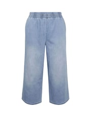 Yours Curve Pull On Wide Leg Jeans - Imaginea 5 din 5