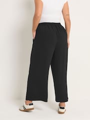 Yours Curve Black Wide Leg Elasticated Trousers - Image 3 of 5
