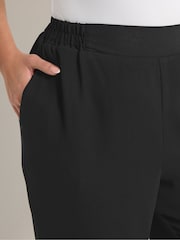 Yours Curve Black Wide Leg Elasticated Trousers - Image 4 of 5