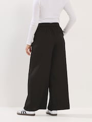PixieGirl Petite Black Self Belt Buckle Wide Leg Trousers - Image 3 of 5