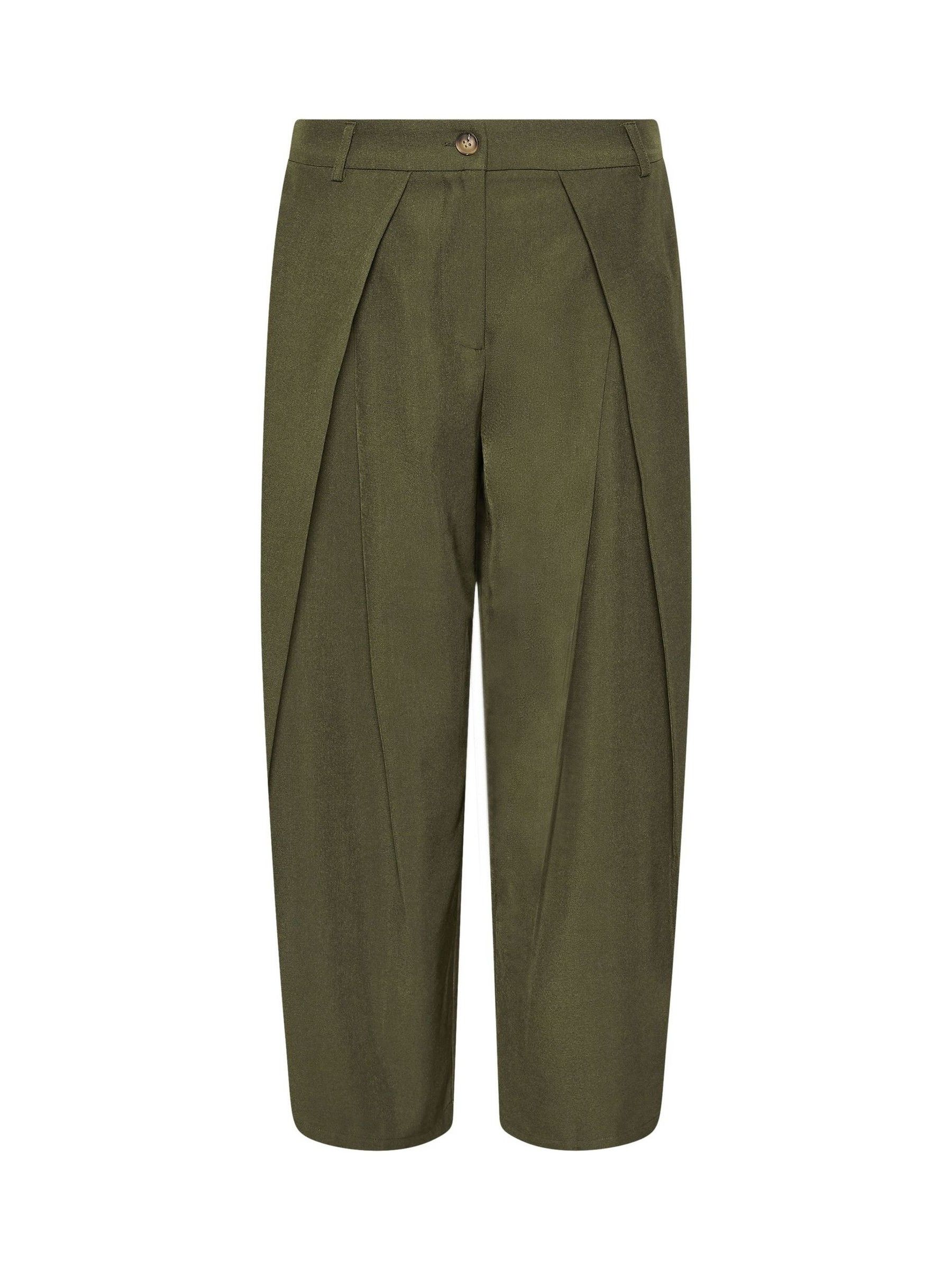 Buy PixieGirl Petite Green Wrap Pleated Wide Leg Trousers from the