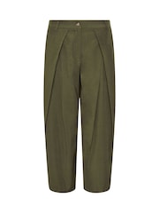 PixieGirl Petite Green Wrap Pleated Wide Leg Trousers - Image 5 of 5