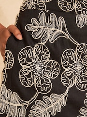 Love & Roses Black Tailored Mini Skirt With Cornelli Embroidery - Image 2 of 5