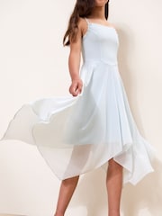 Lipsy Blue Teen Embellished Hanky Hem Occasion Dress (10-16yrs) - Image 2 of 5