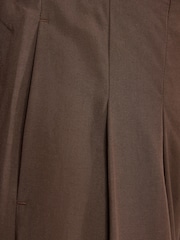 Love & Roses Chocolate Brown Tailored Cuff Hem Trousers With Linen - Image 5 of 5