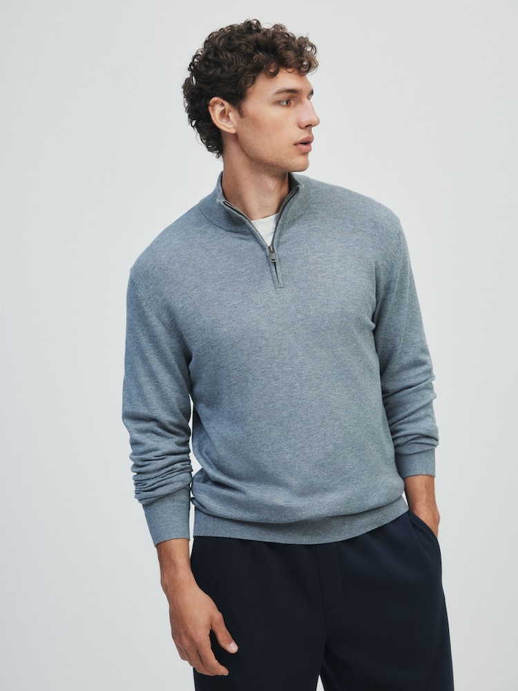 The Set 3 Pack Quarter Zip Knit Jumpers Black/Grey - Image 1 of 18