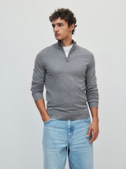 The Set 3 Pack Quarter Zip Knit Jumpers Black/Grey - Image 9 of 18