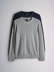 The Set 2 Pack Fisherman Crew Neck Jumpers - 图片1 / 5