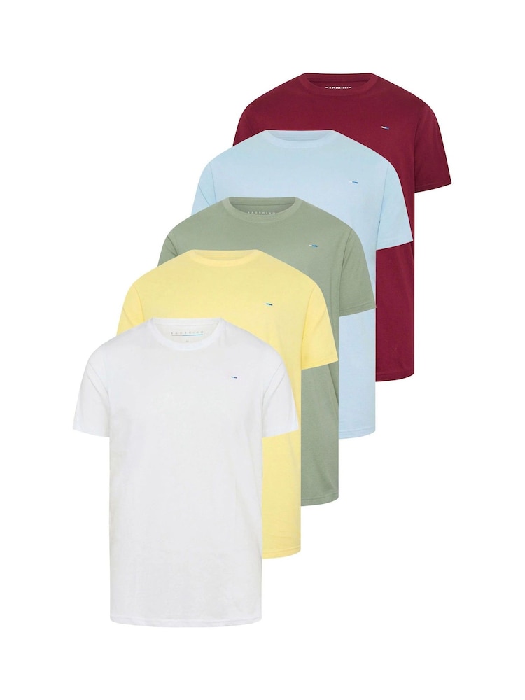 BadRhino Big & Tall Red Full Length Summer Colour T-Shirts 5 Pack - Image 1 of 10