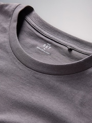 The Set 2 Pack Short Sleeve T-Shirt Check Bottom Pyjamas Charcoal Grey - Image 6 of 7