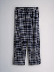 The Set 2 Pack Henley Check Pyjamas Black - Image 4 of 7