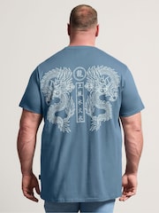 BadRhino Big & Tall Blue Double Dragon T-Shirt - Image 2 of 7