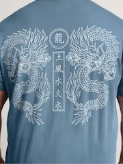 BadRhino Big & Tall Blue Double Dragon T-Shirt - Image 5 of 7